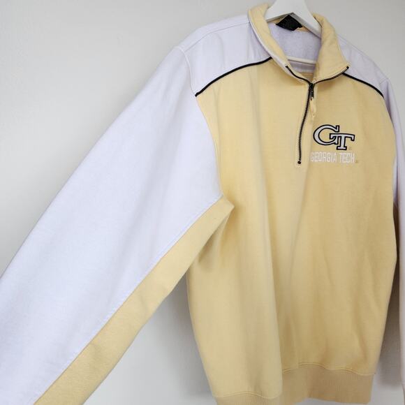 Vintage Georgia Tech Yellow Jackets 1/4 Zip Pullover Sweatshirt XL - Picture 2 of 9